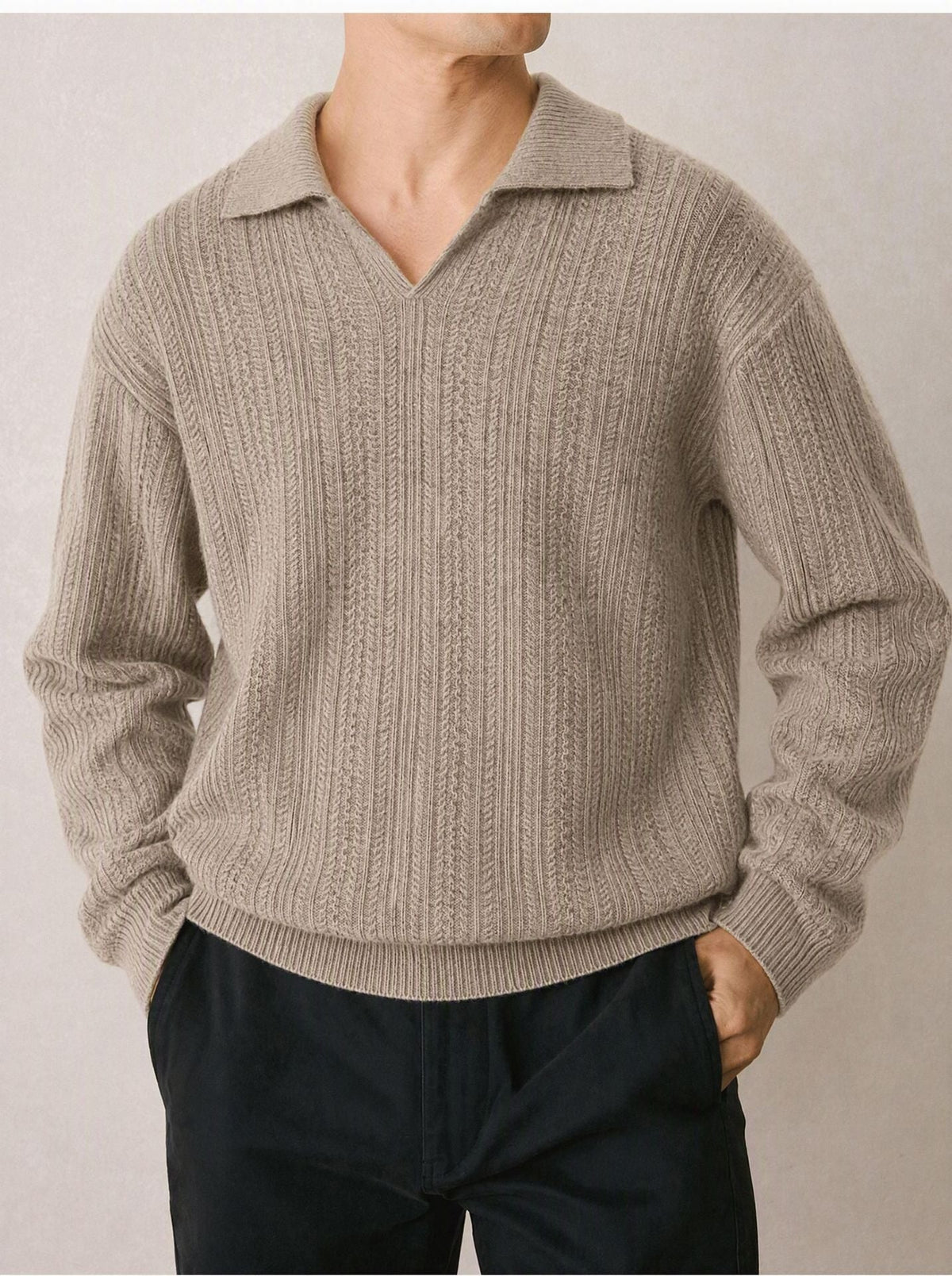 Collar long sleeved woolen man - Outdoors & Sports Tinker Time