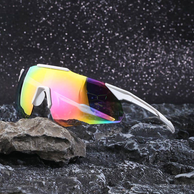 Colorful Cycling Sunglasses For Women With Advanced Sense Of Ins One-Piece Lenses For Outdoor Sports Sunglasses For Men - Outdoors & Sports Tinker Time