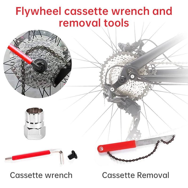 Complete 44-Piece Bicycle Repair Kit – Essential Tools for Chain, Crank, Freewheel, and Multi-Purpose Bike Key Repairs - Outdoors & Sports Tinker Time