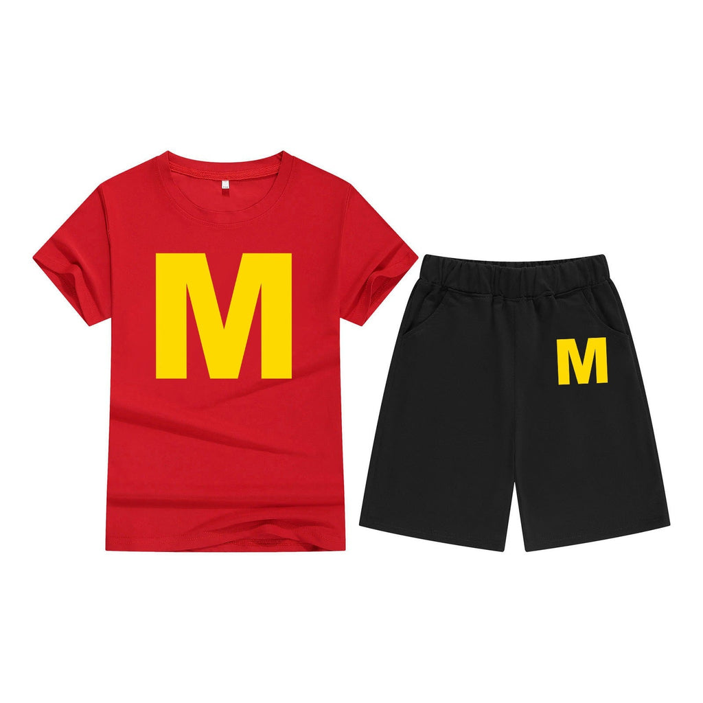 Cotton T-Shirt Short Sleeve Candy Color Comfortable Kids Round Neck T-Shirt Printed Pattern Embroidery - Outdoors & Sports Tinker Time