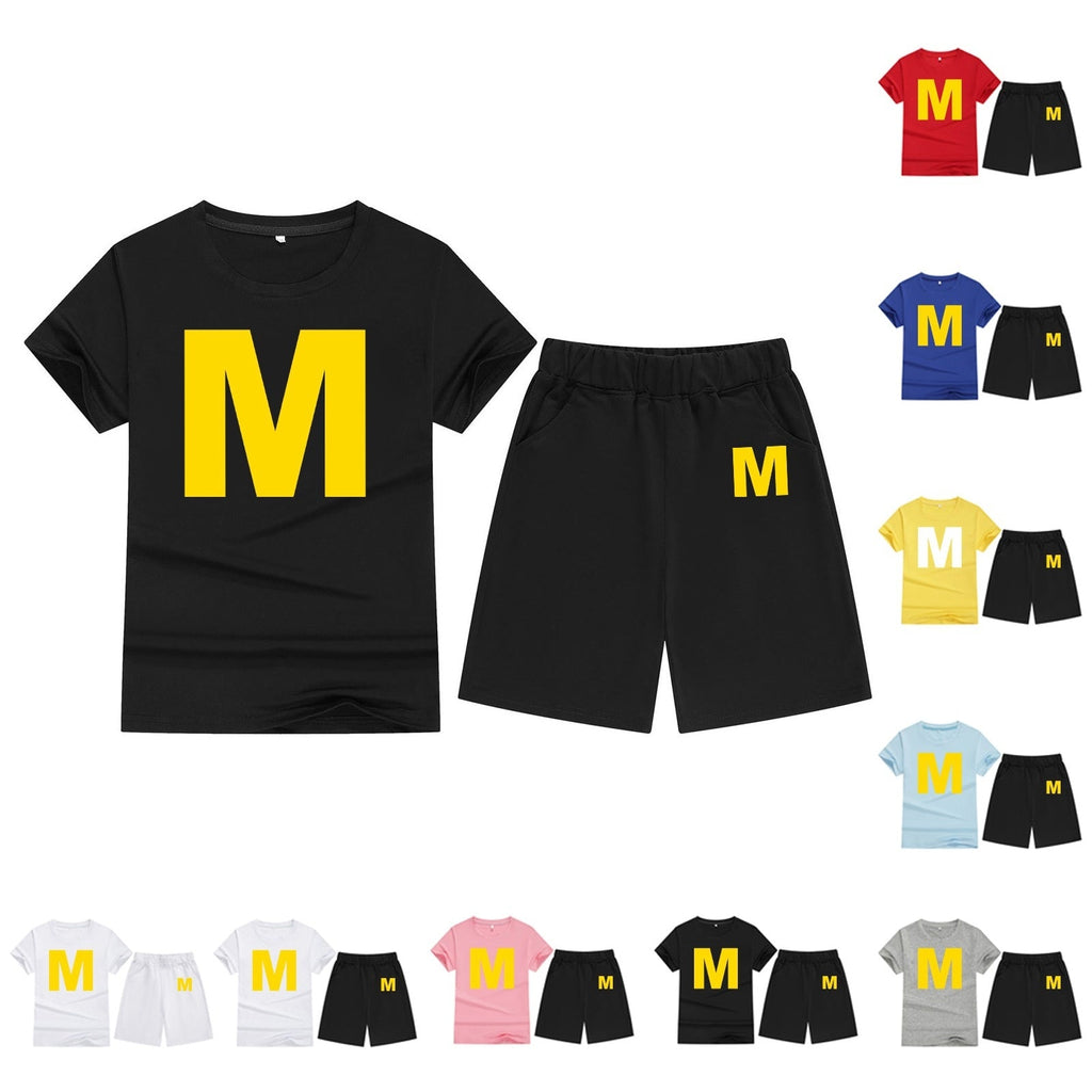 Cotton T-Shirt Short Sleeve Candy Color Comfortable Kids Round Neck T-Shirt Printed Pattern Embroidery - Outdoors & Sports Tinker Time