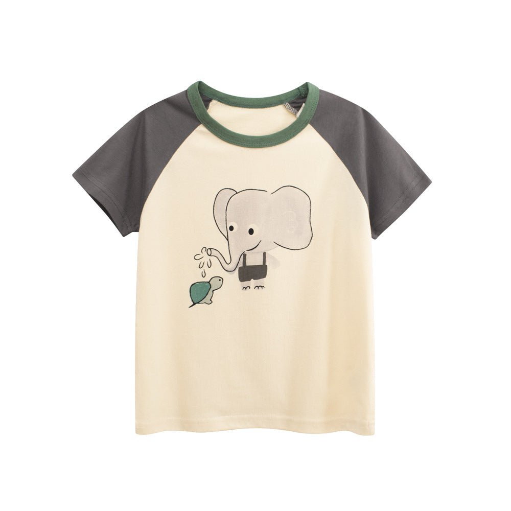 Cute Cartoon Print Short Sleeve T-Shirt for Girls - Outdoors & Sports Tinker Time