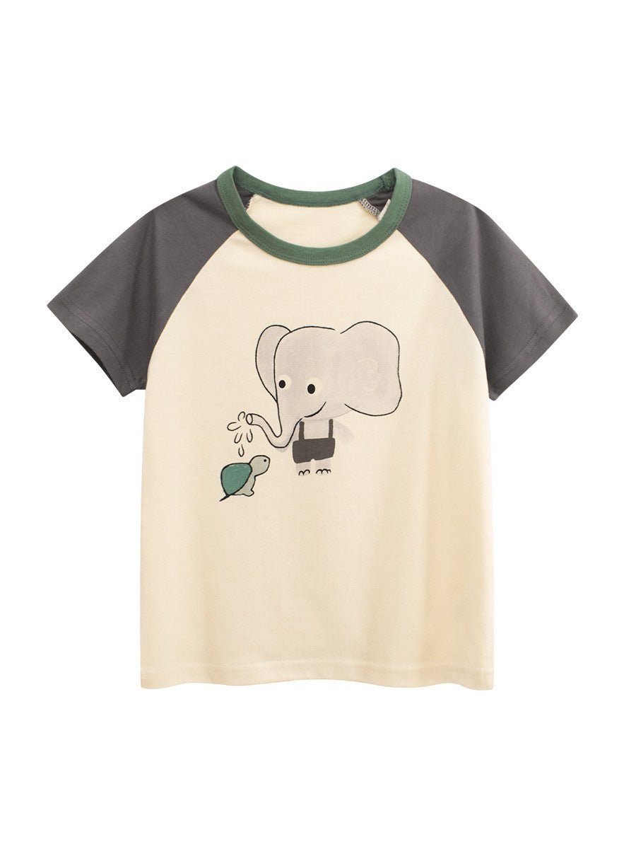 Cute Cartoon Print Short Sleeve T-Shirt for Girls - Outdoors & Sports Tinker Time