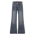 Distressed Wash Rhinestone High Waist Micro Flare Jeans for Women - Outdoors & Sports Tinker Time