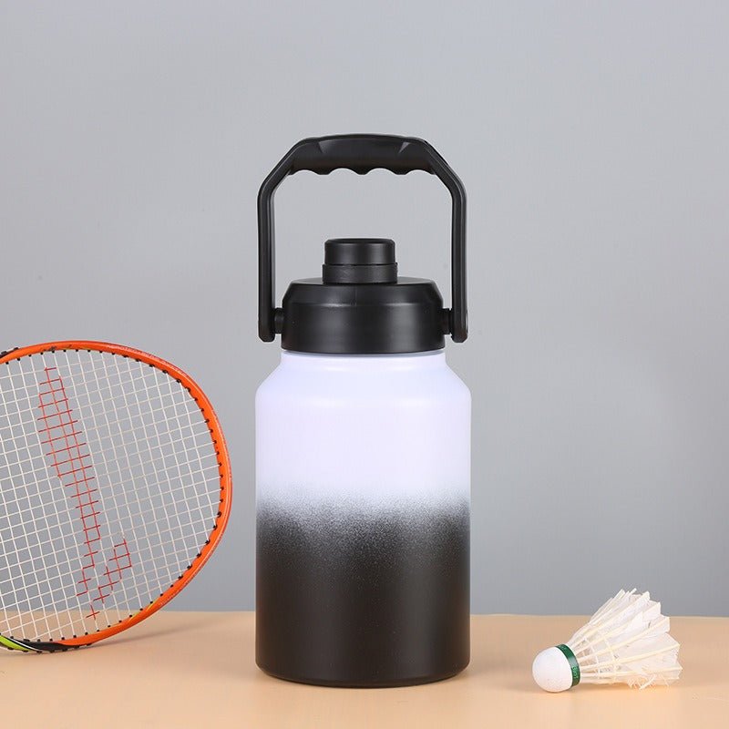 Double Wall Half Gallon Insulated Water Bottle Jug 64oz 128oz Stainless Steel Sports Water Flask with Handle - Outdoors & Sports Tinker Time