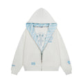 Embroidery Full Zip Hooded Color Block Loose Fit Zip Up Jacket - Outdoors & Sports Tinker Time