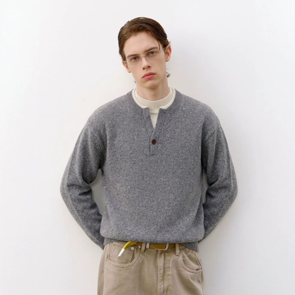 Fake two V-neck long sleeved sweaters - Outdoors & Sports Tinker Time