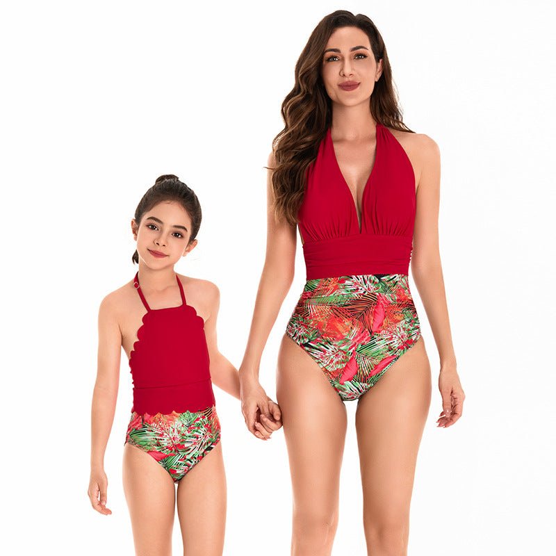 Family Matching Swimwear Set for Parents and Kids, New Style Bikini for Mom and Daughter, Swim Trunks for Dad and Son, Elastic Waist Swimming Suits for Brothers and Sisters - Outdoors & Sports Tinker Time