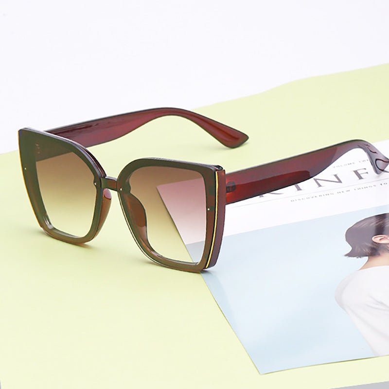 Fashion Cat-Eye Oversized Sunglasses for Women, UV Protection Trendy Sunglasses - Outdoors & Sports Tinker Time