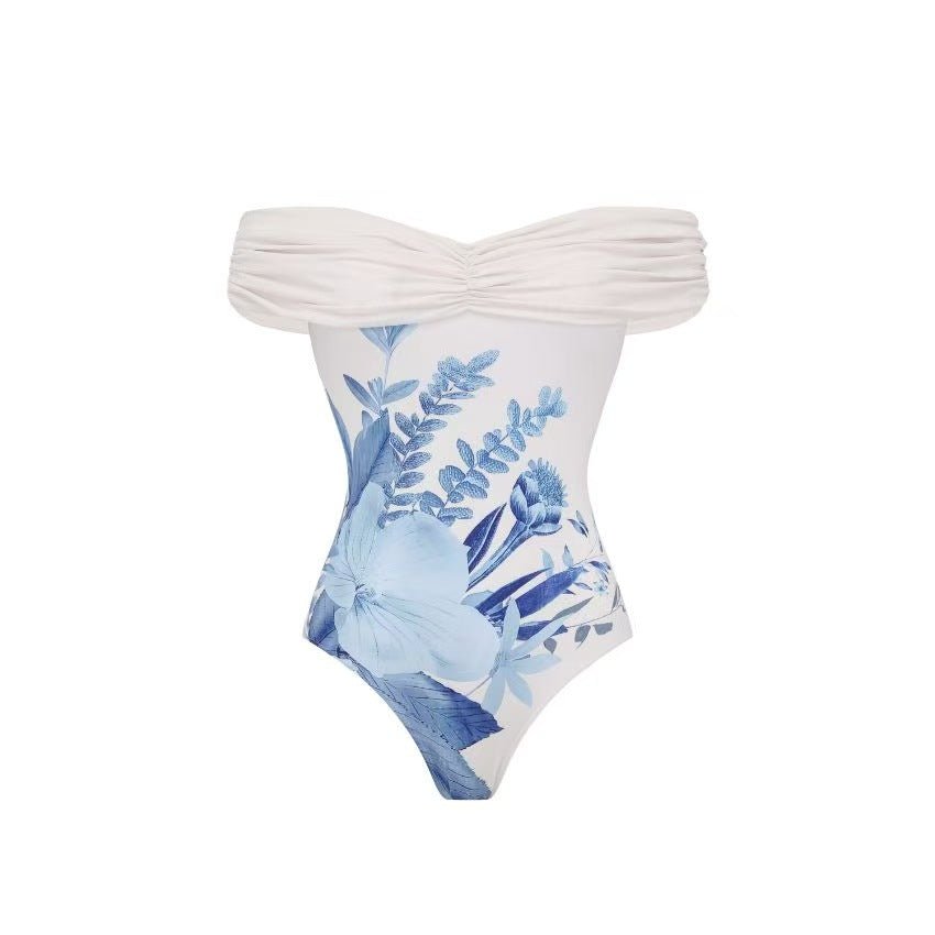 Fashion Trendy Sexy Printed One-Piece Swimsuit Set Women's Bikini Backless Swimwear - Outdoors & Sports Tinker Time
