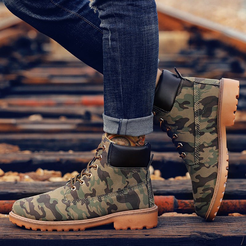 Fashionable high top Martin boots for men casual Baotou workwear shoes autumn and winter men's boots - Outdoors & Sports Tinker Time