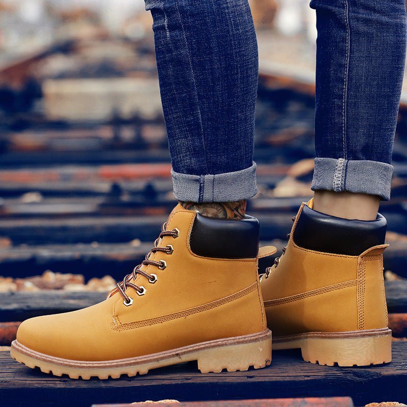 Fashionable high top Martin boots for men casual Baotou workwear shoes autumn and winter men's boots - Outdoors & Sports Tinker Time