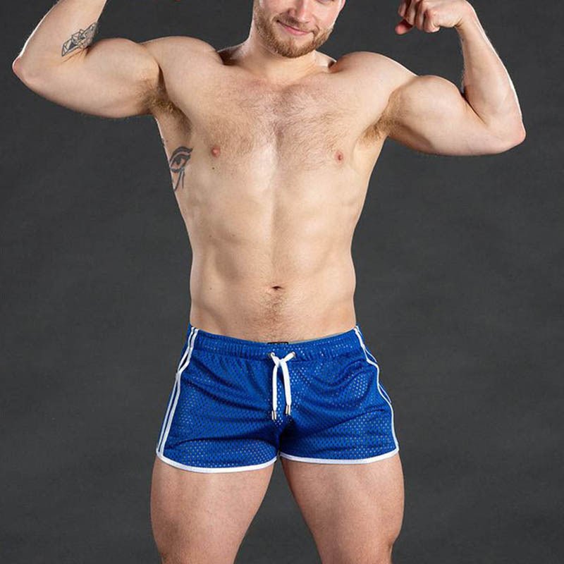 Fitness Fashion Mesh Muscle Training Shorts Men Quick-Dry Breathable Lightweight 3/4 Pants Beach Summer Style - Outdoors & Sports Tinker Time