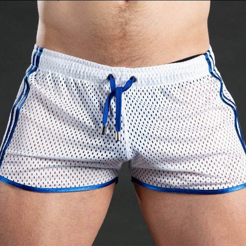 Fitness Fashion Mesh Muscle Training Shorts Men Quick-Dry Breathable Lightweight 3/4 Pants Beach Summer Style - Outdoors & Sports Tinker Time