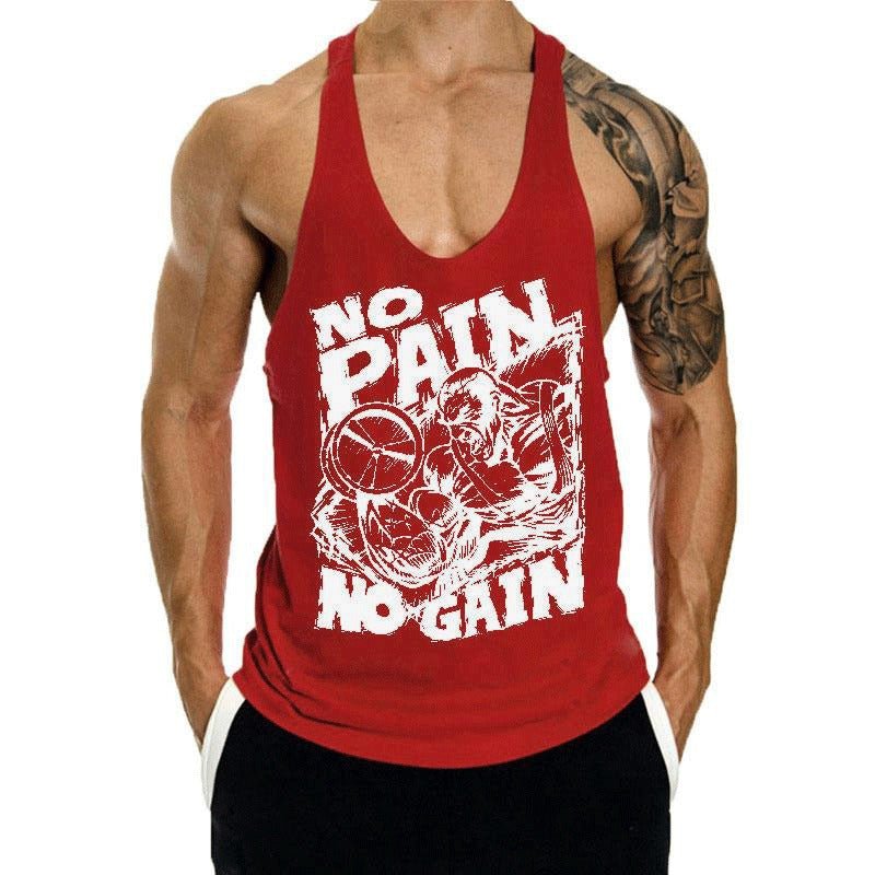 Fitness Tank op Mens Loose Training Racerback Sleeveless Cotton Basketball Sports Tank Top Bodybuilding Trend - Outdoors & Sports Tinker Time