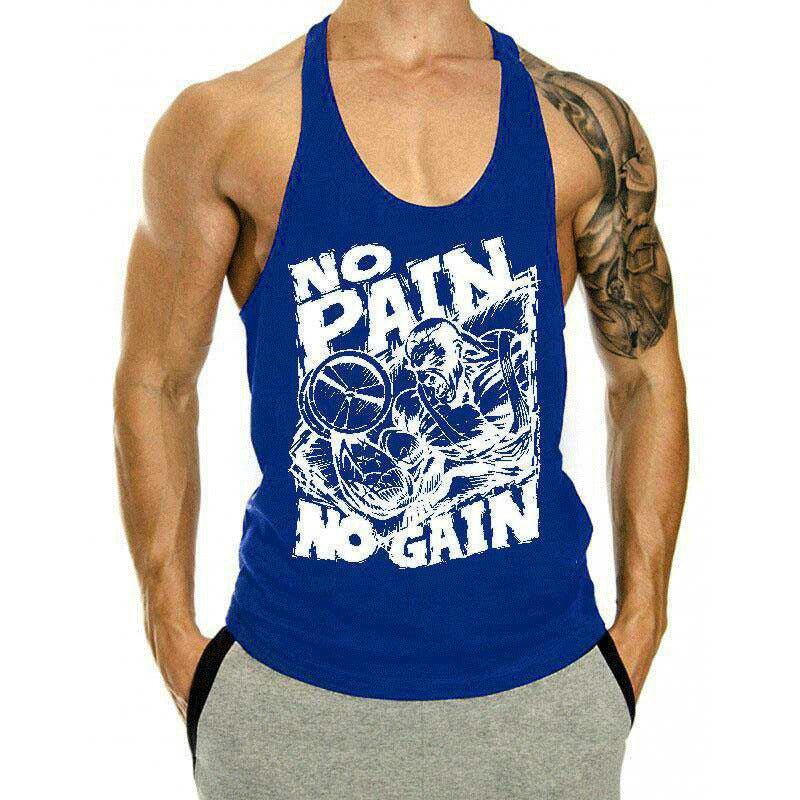 Fitness Tank op Mens Loose Training Racerback Sleeveless Cotton Basketball Sports Tank Top Bodybuilding Trend - Outdoors & Sports Tinker Time