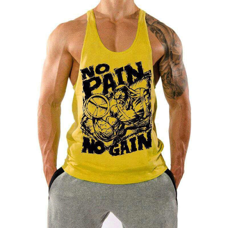 Fitness Tank op Mens Loose Training Racerback Sleeveless Cotton Basketball Sports Tank Top Bodybuilding Trend - Outdoors & Sports Tinker Time