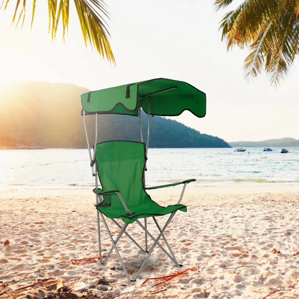 Foldable Beach Canopy Chair Sun Protection Camping Lawn Canopy Chair - Outdoors & Sports Tinker Time