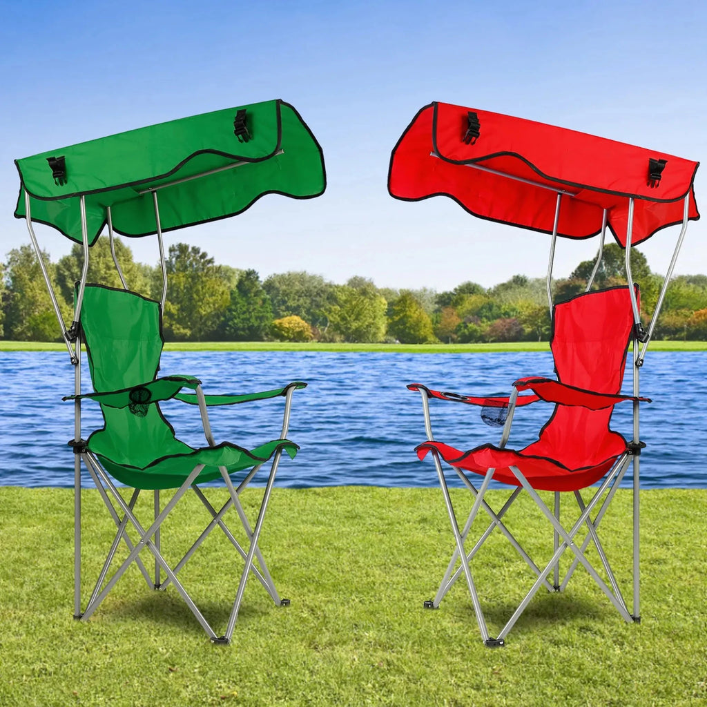 Foldable Beach Canopy Chair Sun Protection Camping Lawn Canopy Chair - Outdoors & Sports Tinker Time