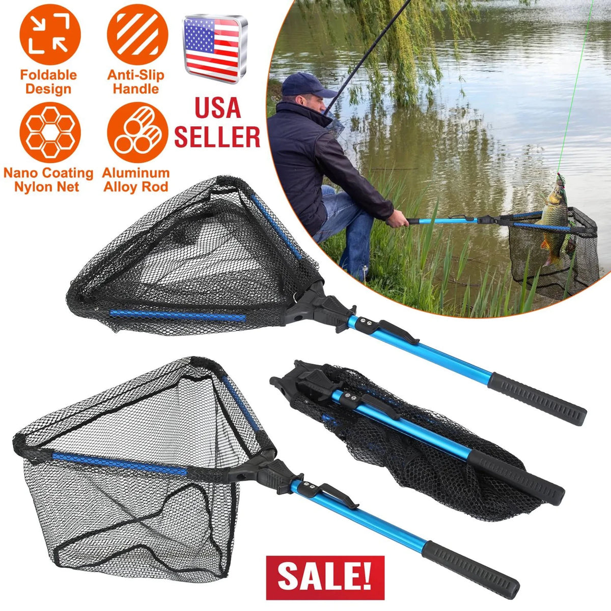 Foldable Fishing Net - Outdoors & Sports Tinker Time