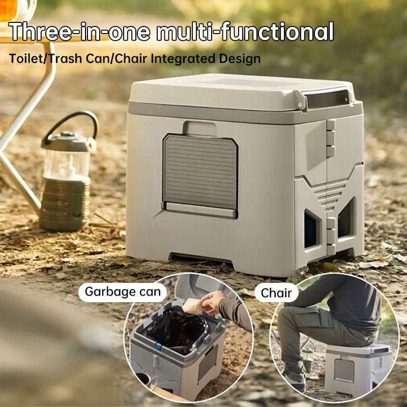 Foldable Portable Toilet for Car & Camping - Emergency Outdoor Stool with Odor-Proof Design, Adult Travel Toilet - Outdoors & Sports Tinker Time