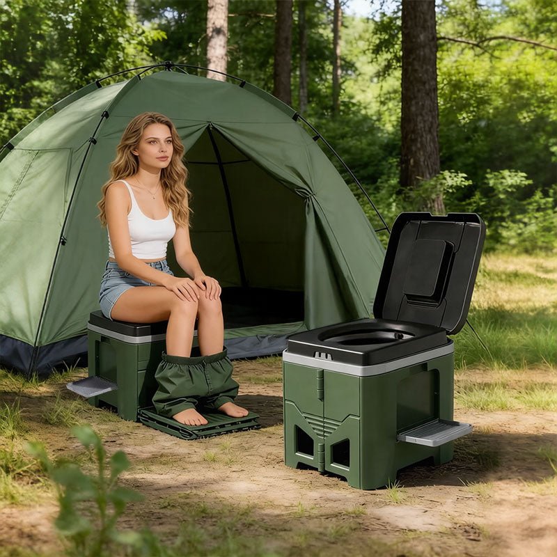 Foldable Portable Toilet for Car & Camping - Emergency Outdoor Stool with Odor-Proof Design, Adult Travel Toilet - Outdoors & Sports Tinker Time