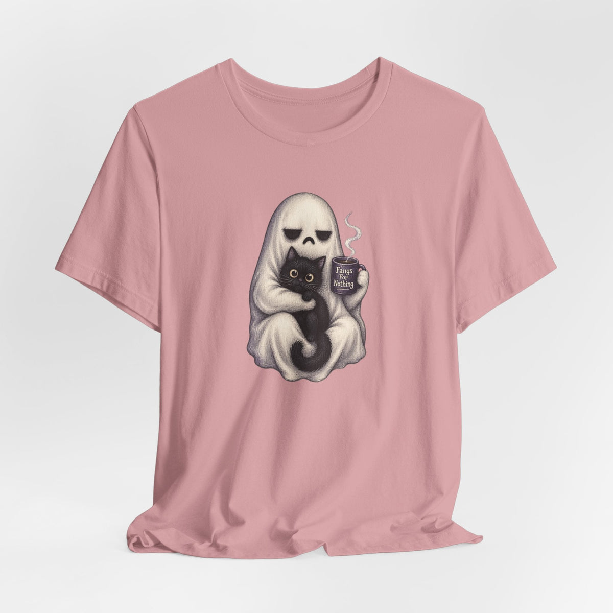 Ghost Cat Fangs For Nothing T-Shirt - Outdoors & Sports Tinker Time
