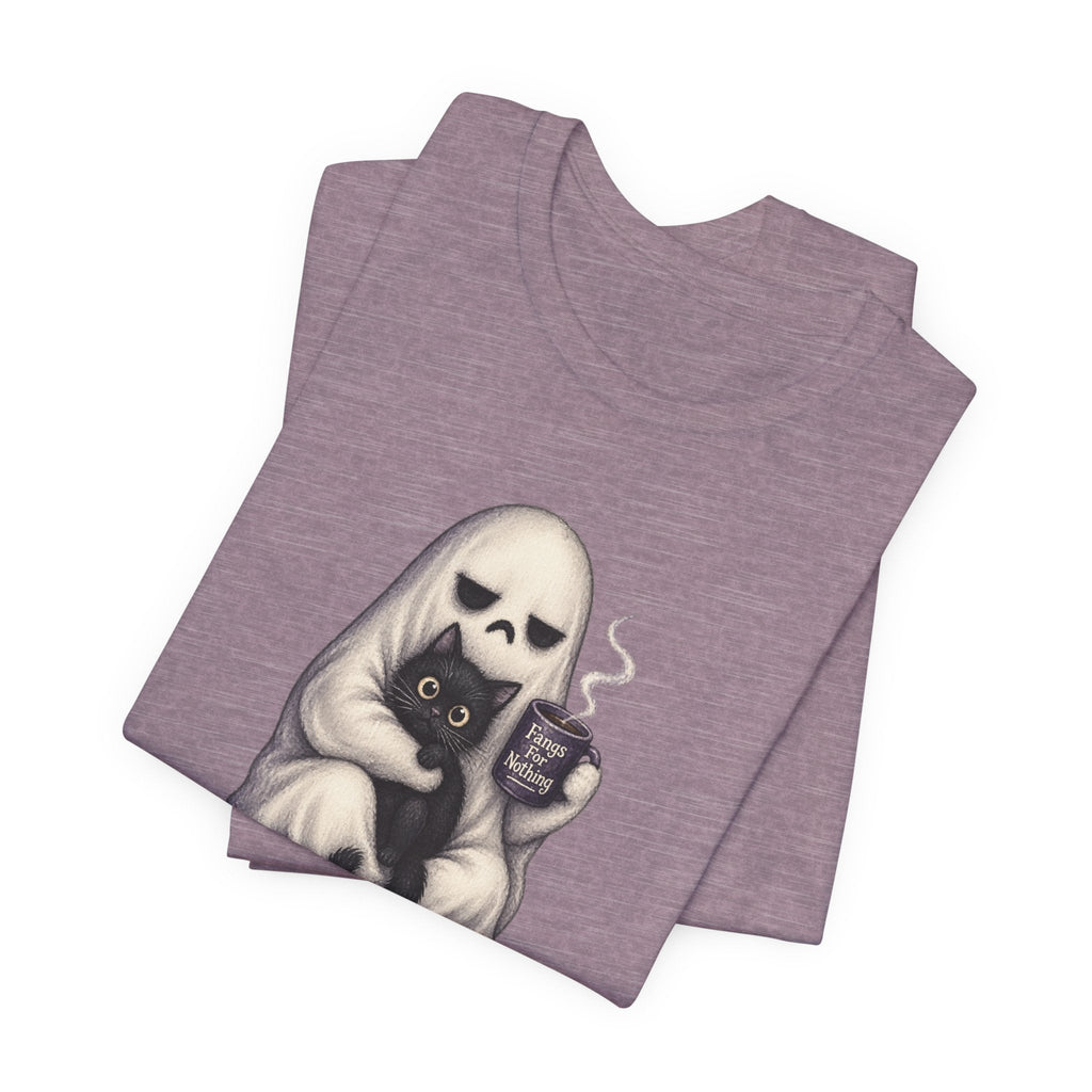 Ghost Cat Fangs For Nothing T-Shirt - Outdoors & Sports Tinker Time
