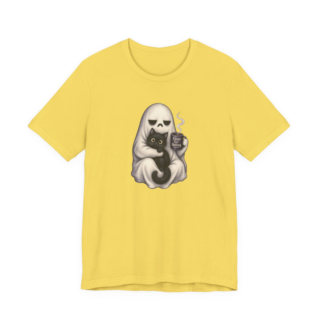 Ghost Cat Fangs For Nothing T-Shirt - Outdoors & Sports Tinker Time