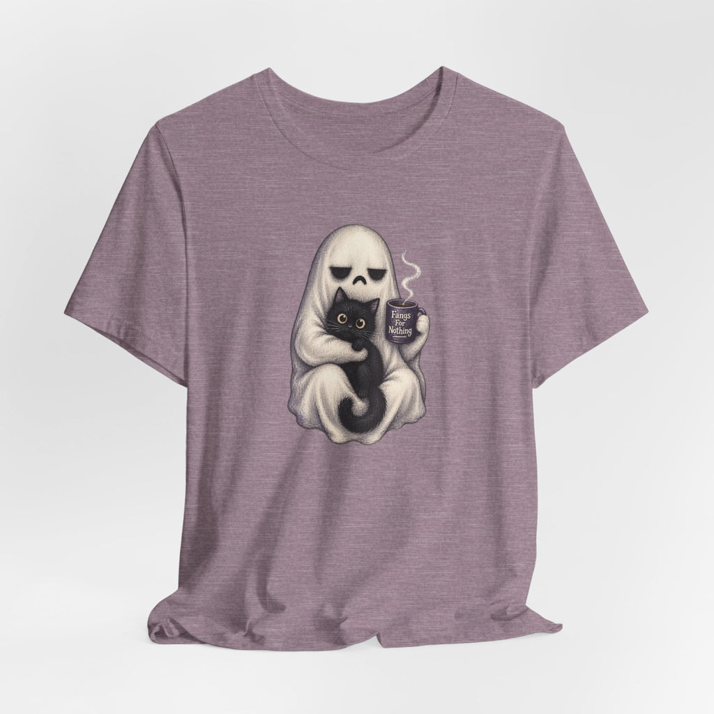 Ghost Cat Fangs For Nothing T-Shirt - Outdoors & Sports Tinker Time