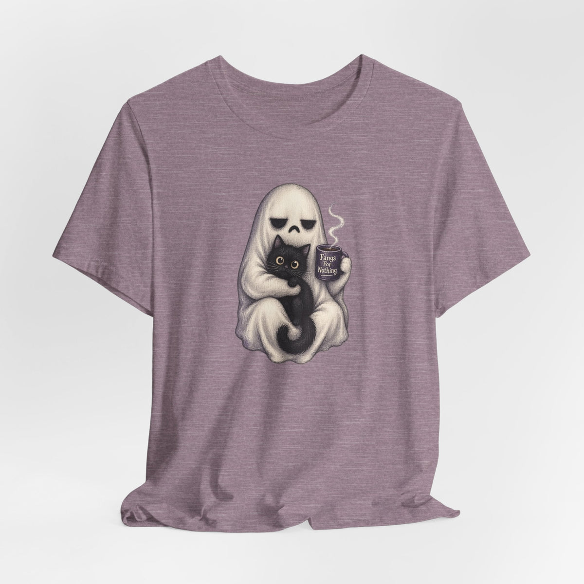 Ghost Cat Fangs For Nothing T-Shirt - Outdoors & Sports Tinker Time