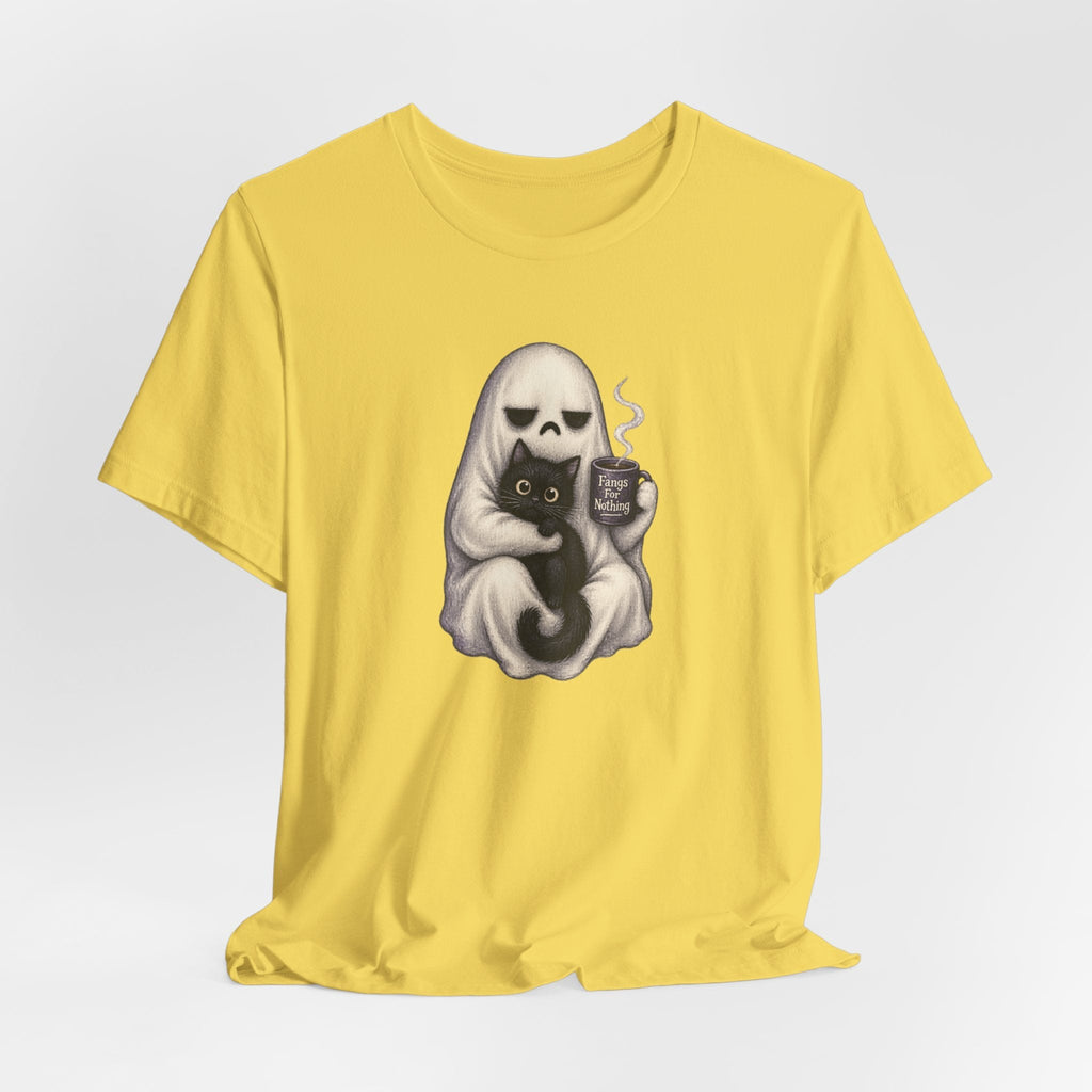 Ghost Cat Fangs For Nothing T-Shirt - Outdoors & Sports Tinker Time