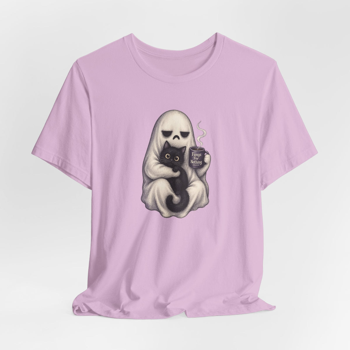 Ghost Cat Fangs For Nothing T-Shirt - Outdoors & Sports Tinker Time