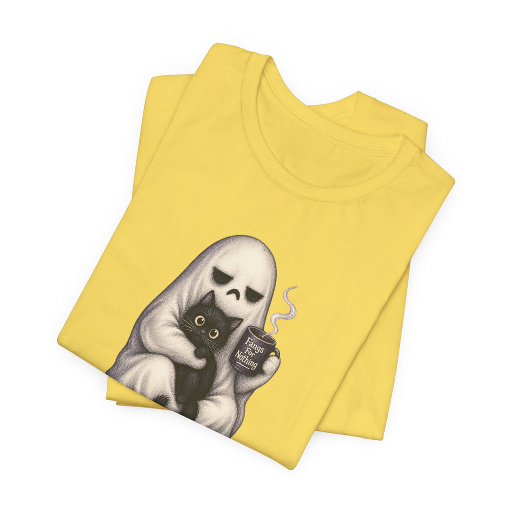 Ghost Cat Fangs For Nothing T-Shirt - Outdoors & Sports Tinker Time