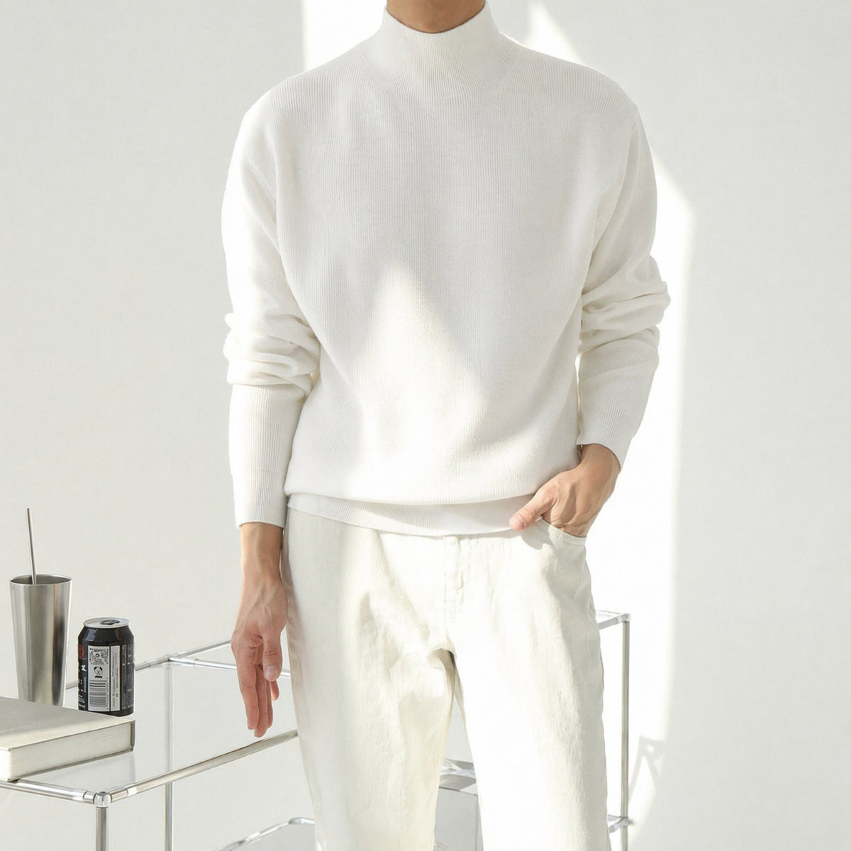 Half high neck slim fit sweater for men - Outdoors & Sports Tinker Time