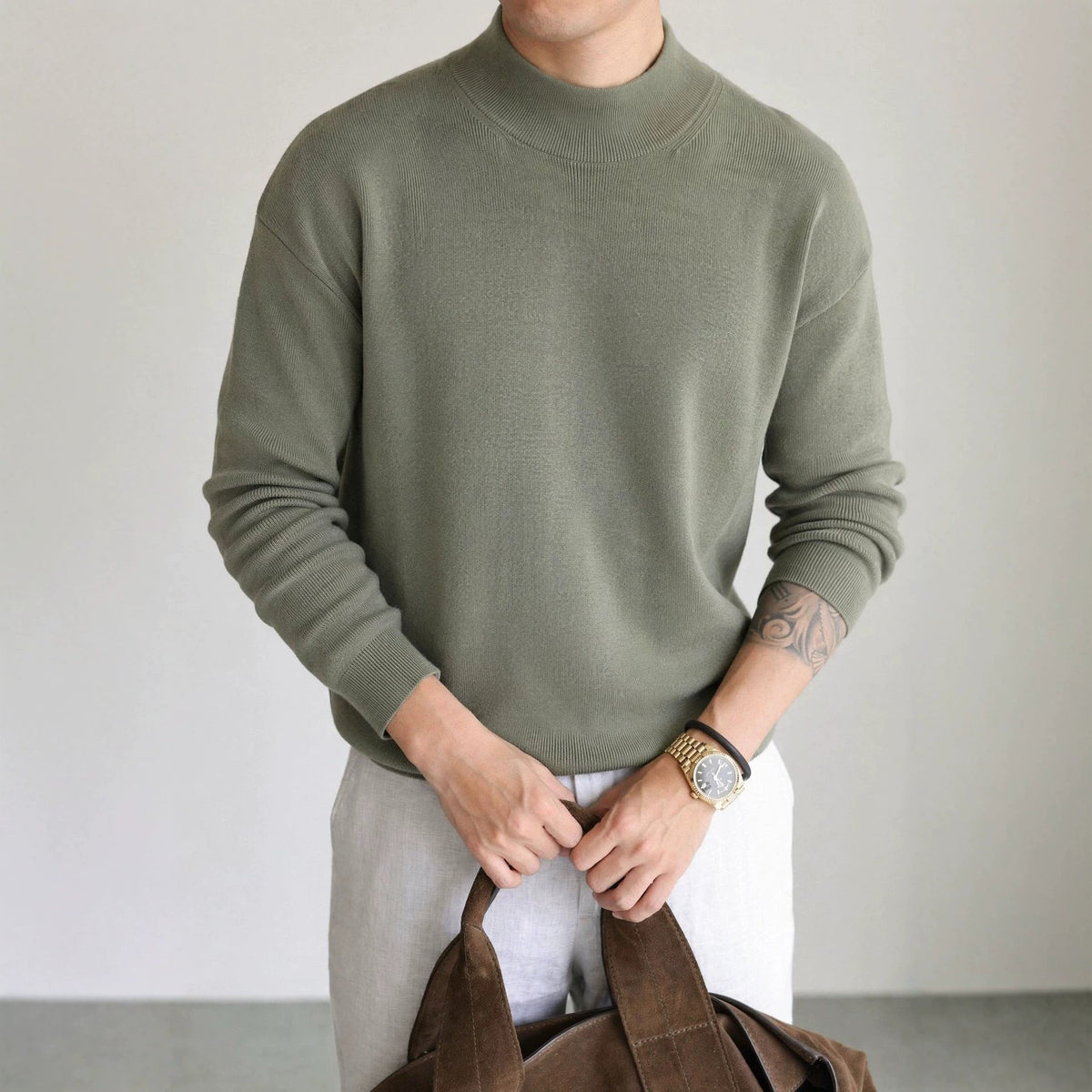 Half high neck slim fit sweater for men - Outdoors & Sports Tinker Time
