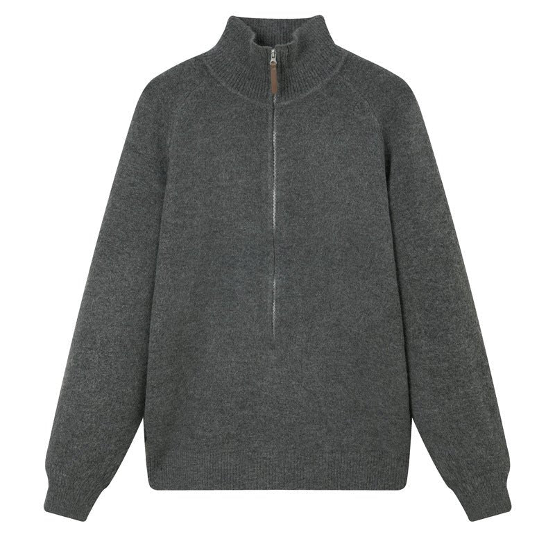 Half zip long sleeved woolen men's clothing - Outdoors & Sports Tinker Time