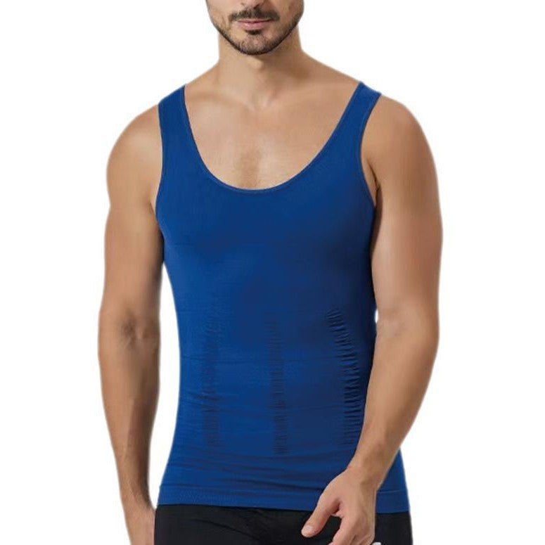 High-Elastic Nylon, Anti-StaticSeamless Men's Shaping Vest for Abdominal Support and Fitness Underwear - Outdoors & Sports Tinker Time