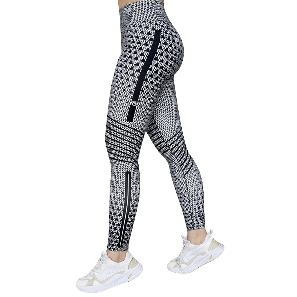 High Elastic Printed Yoga Pants for Women, High Waist, Tummy Control, Fitted Leggings, Gym Workout Bottoms - Outdoors & Sports Tinker Time