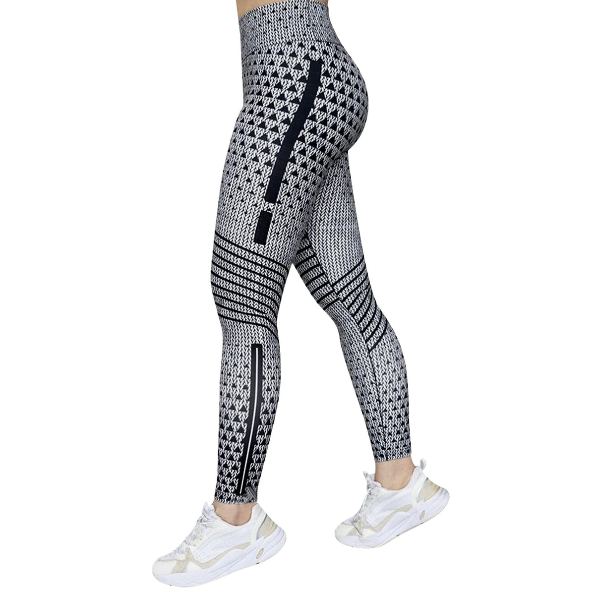 High Elastic Printed Yoga Pants for Women, High Waist, Tummy Control, Fitted Leggings, Gym Workout Bottoms - Outdoors & Sports Tinker Time