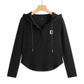 Hooded embroidered slim fit top - Outdoors & Sports Tinker Time