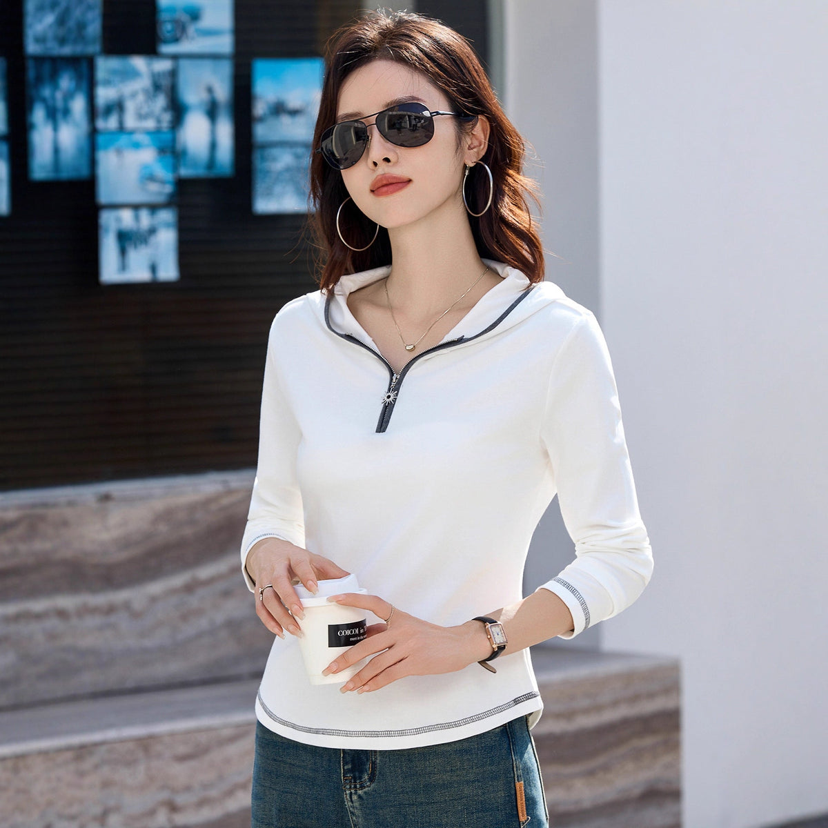 Hooded long sleeved t-shirt for women - Outdoors & Sports Tinker Time