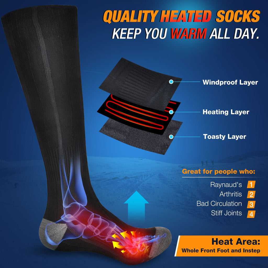 Hot socks with 3-speed electric heating, USB for men and women's foot warmers, winter electric heating and warm socks - Outdoors & Sports Tinker Time
