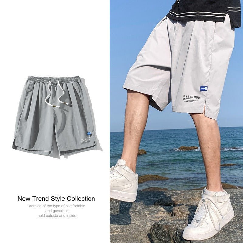Ice Silk Shorts Mens Summer Thin Outwear Quick Drying Casual Pants Mens Five Point Trend Beach Basketball Sports Pants - Outdoors & Sports Tinker Time