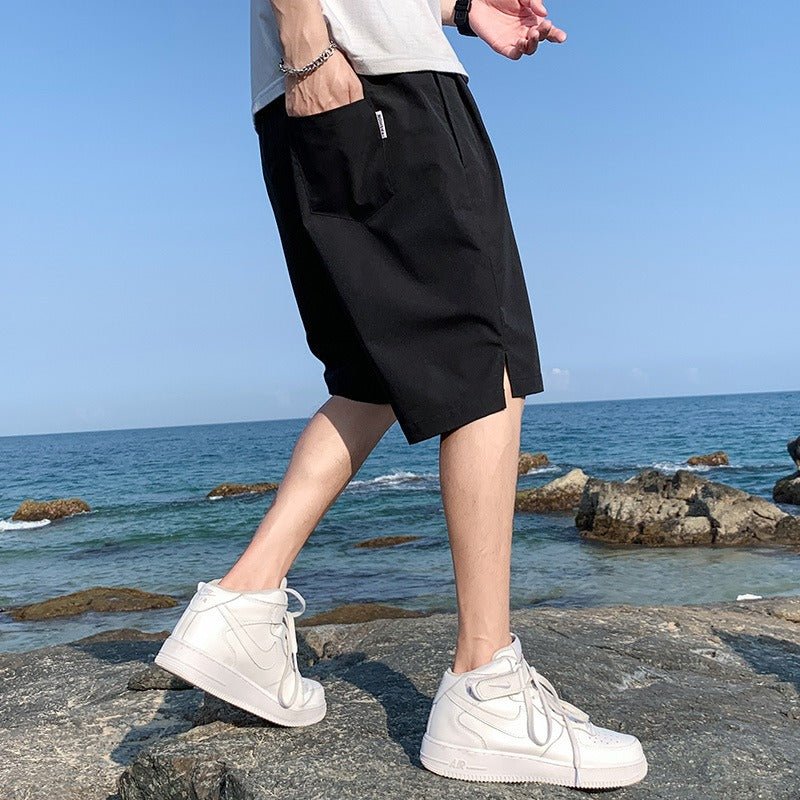 Ice Silk Shorts Mens Summer Thin Outwear Quick Drying Casual Pants Mens Five Point Trend Beach Basketball Sports Pants - Outdoors & Sports Tinker Time