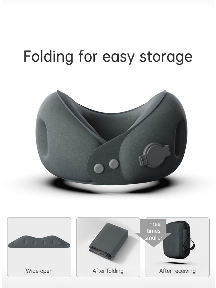 Inflatable U-shaped pillow portable neck pillow neck pillow can be stored airplane travel sleeping U-shaped pillow neck support neck cover - Outdoors & Sports Tinker Time