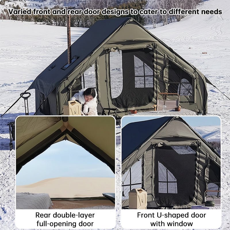 Large Inflatable Glamping Tent with Skylight, Breathable Mesh Air Tent for Summer Camping & Backpacking - Outdoors & Sports Tinker Time