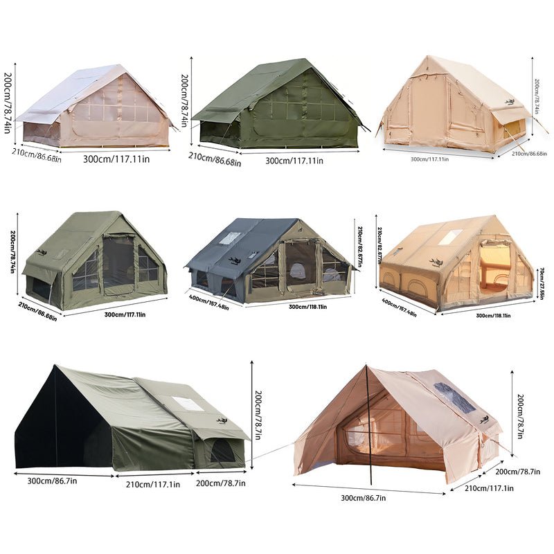 Large Inflatable Glamping Tent with Skylight, Breathable Mesh Air Tent for Summer Camping & Backpacking - Outdoors & Sports Tinker Time