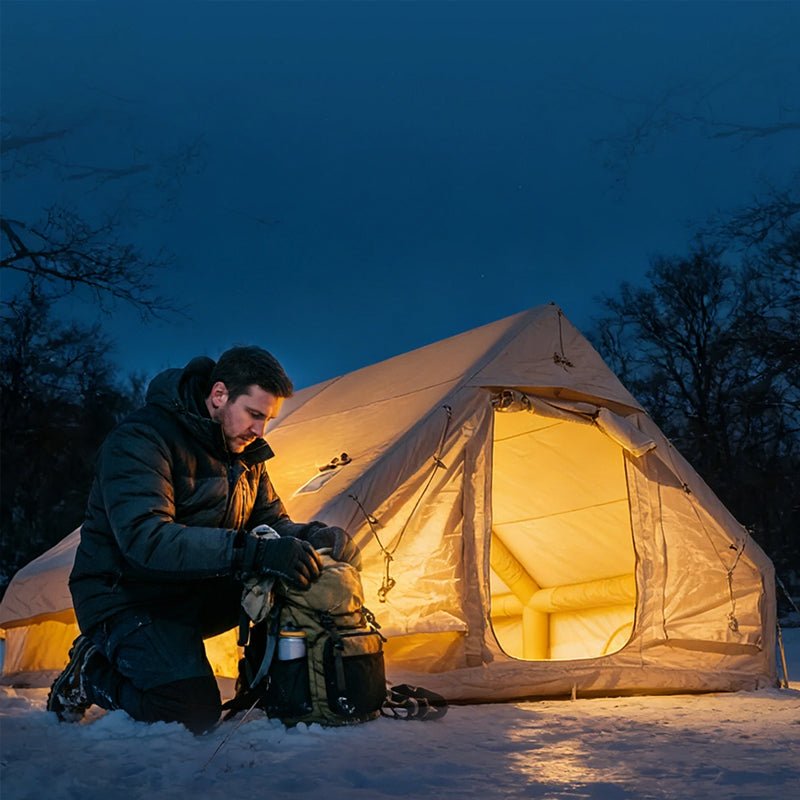 Large Inflatable Glamping Tent with Skylight, Breathable Mesh Air Tent for Summer Camping & Backpacking - Outdoors & Sports Tinker Time