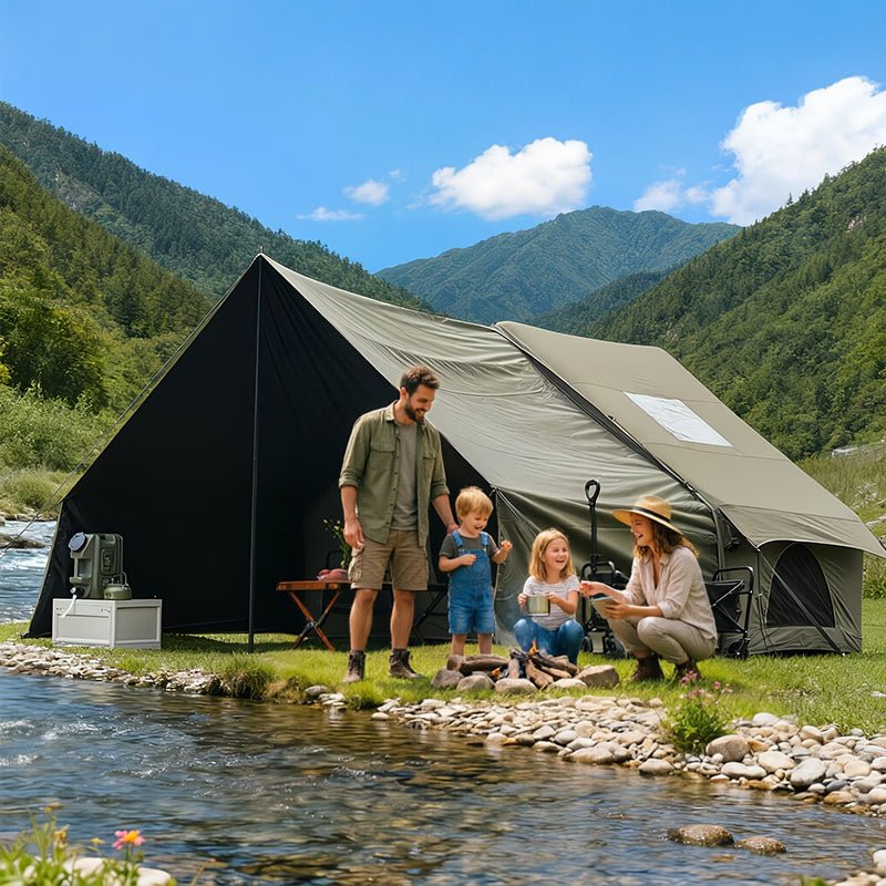 Large Inflatable Glamping Tent with Skylight, Breathable Mesh Air Tent for Summer Camping & Backpacking - Outdoors & Sports Tinker Time